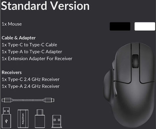 Keychron M7 Ασύρματο Gaming Ποντίκι Λευκό