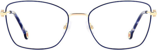 Carolina Herrera Metal Eyeglass Frame Butterfly Blue HER 0277 NUC