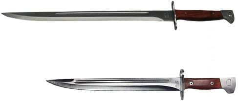 Set cuțite de vânătoare și macetă model Ak, oțel inoxidabil, 39 cm, argintiu