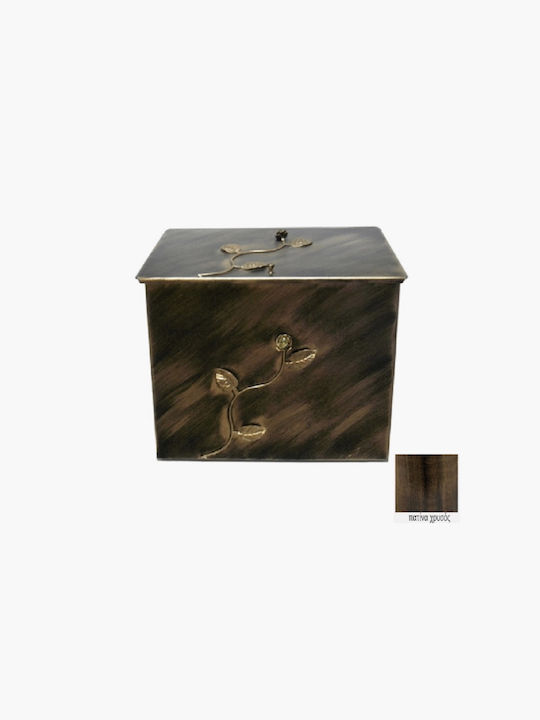 GTMED Μεταλλικό Κουτί Αποθήκευσης Ξύλων 63x54x44cm Χρυσό
