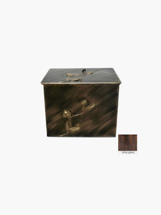 GTMED Μεταλλικό Κουτί Αποθήκευσης Ξύλων 63x54x44cm Χάλκινο