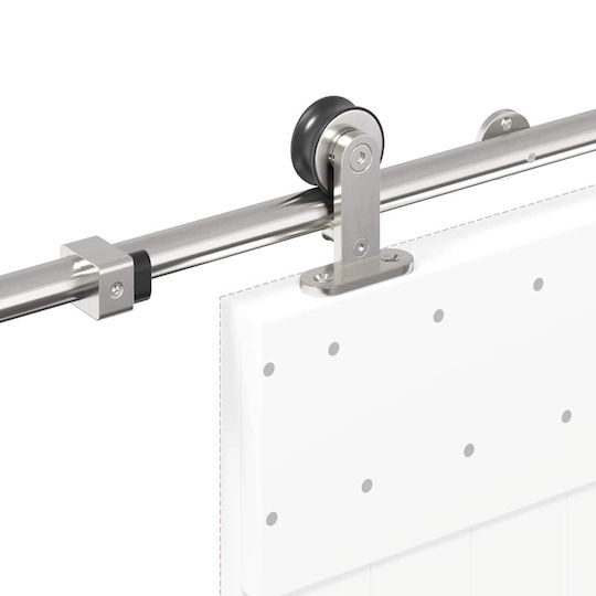 Vidaxl Schiebetürmechanismus Silber 200 cm Edelstahl