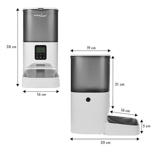 Green Blue Automatic Feeder & Waterer for Dog & Cat 6lt 30x38x16cm