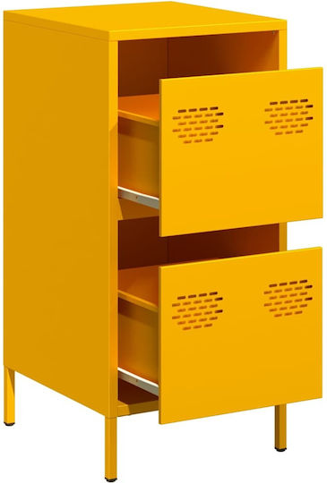 Sideboard Cabinet made of Metal with Drawers Mustard 35x39x73.5cm