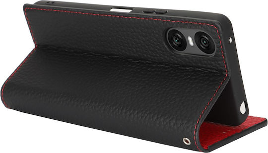 Wallet Piele / Plastic / Silicon Negru (Xperia 10 VI)