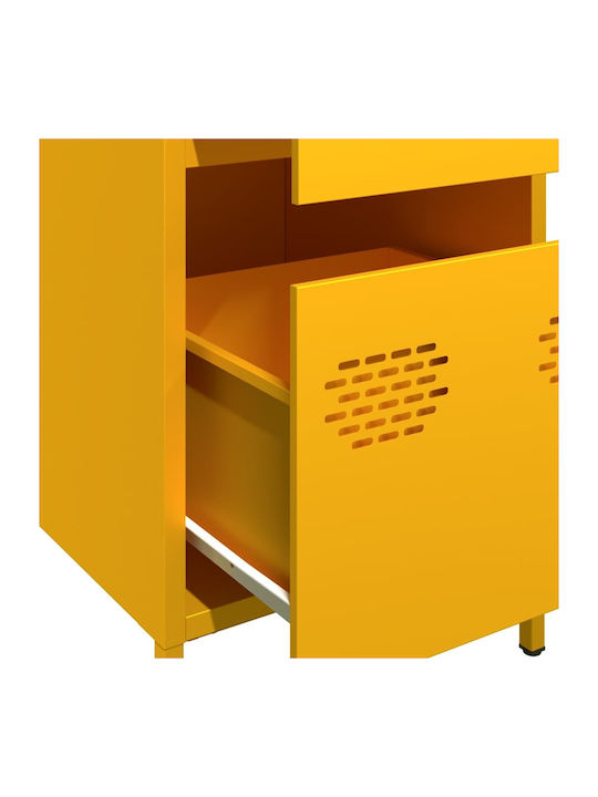 Sideboard Cabinet made of Metal with Drawers Mustard 35x39x73.5cm