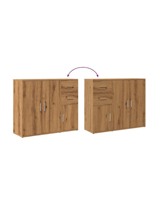 Sideboard made of Wood & Metal with Drawers Oak 91x29.5x75cm