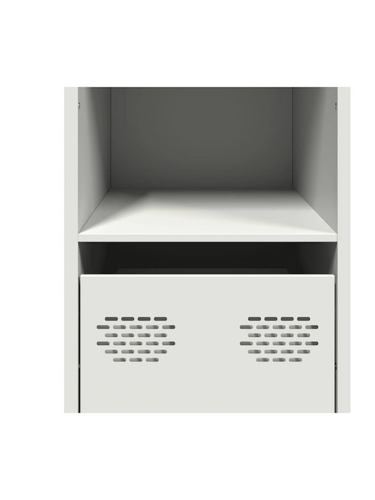 Sideboard made of Metal with Drawers White 101.5x39x73.5cm