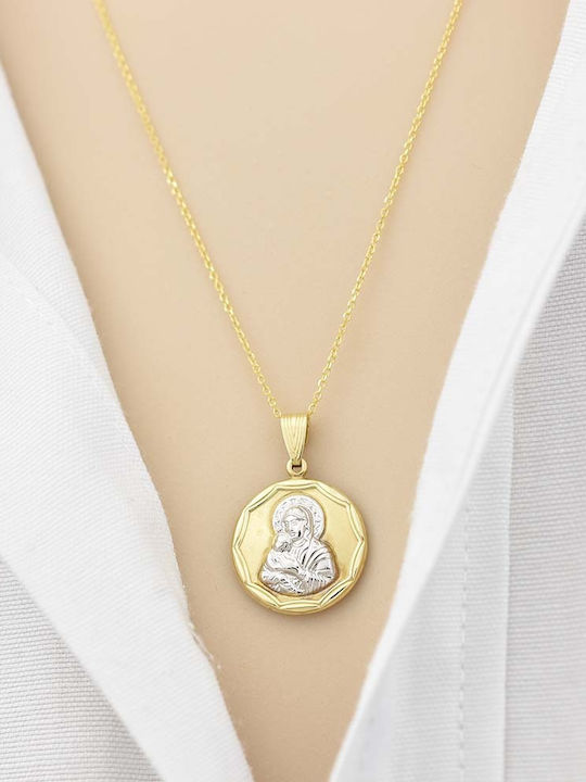 Goldjewels Halskette Amulett Göttliche Mutter aus Gold 9 K