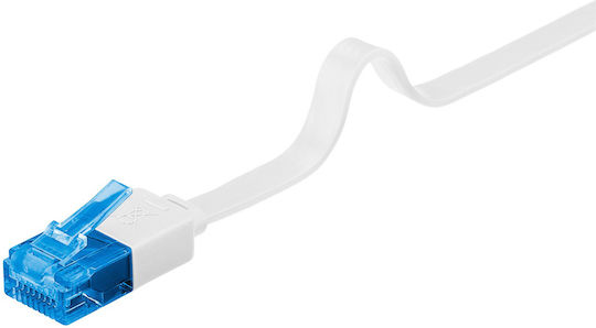 Goobay Flat U/UTP Cat.6a (Gigabit) Network Cable Ethernet 20m White