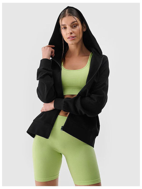 Women's Sweatshirt Jacket Hooded Black
