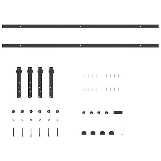 Vidaxl Büro-Schiebetür-Set 213 cm Kohlenstoffstahl