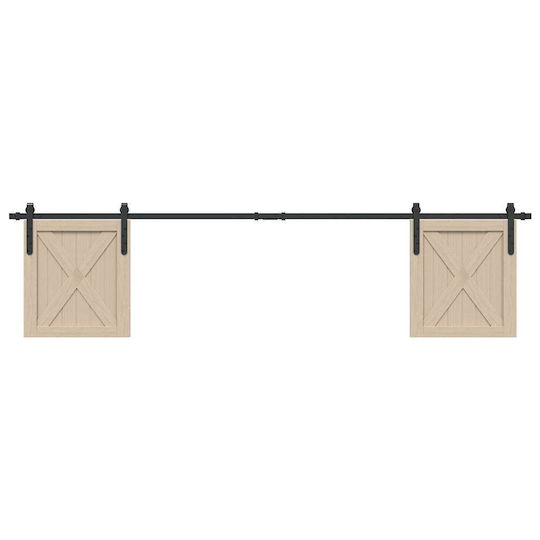 Vidaxl Büro-Schiebetür-Set 213 cm Kohlenstoffstahl