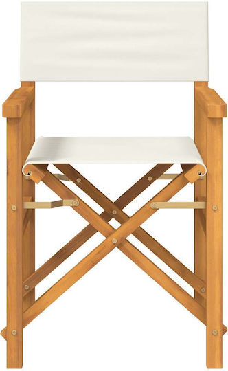 Regiestuhl Hölzernes Cream 57x54.5x85εκ.