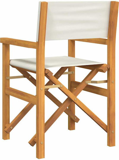 Regiestuhl Hölzernes Cream 57x54.5x85εκ.