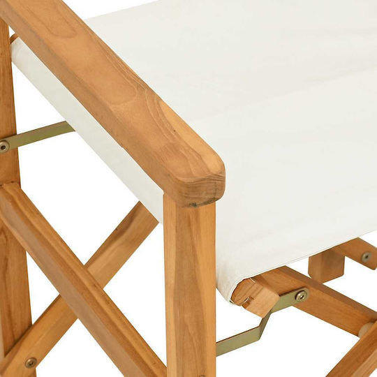 Regiestuhl Hölzernes Cream 57x54.5x85εκ.
