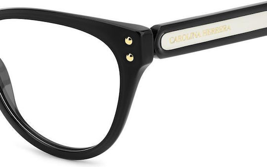 Carolina Herrera Plastic Eyeglass Frame Cat Eye Black HER 0256 807