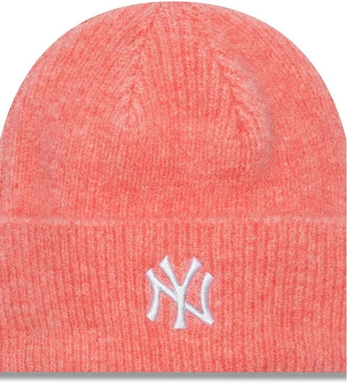Beanie Unisex Σκούφος Πλεκτός σε Ροζ χρώμα