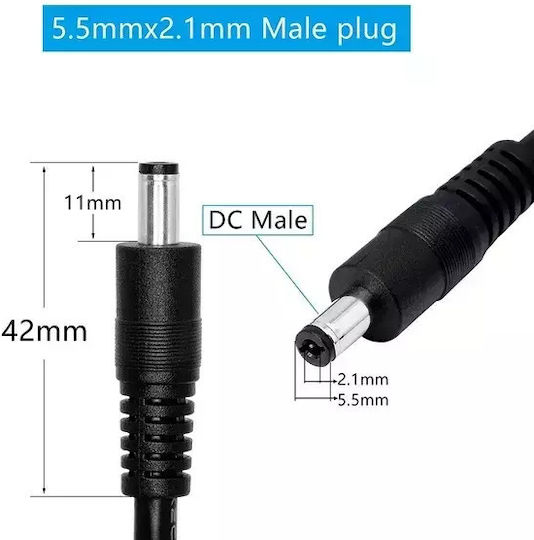Cablu de Extensie pentru Alimentare Camere IP Zola 5 m Lungime Fabricat din ABS 12V DC Negru