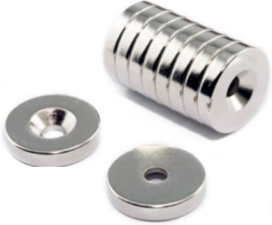 Kraft & Dele Neodymium Round Magnet with Hole and Traction Force 0.04kg L14xW3mm 10pcs