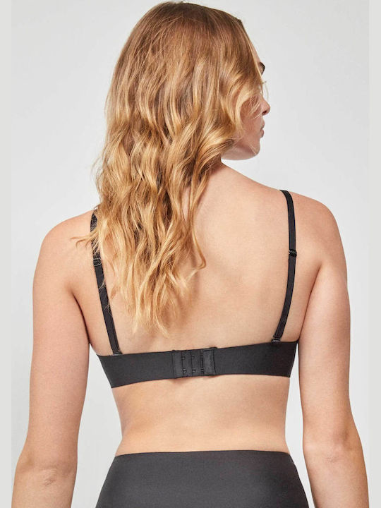Strapless Bra with Light Padding Underwire Black