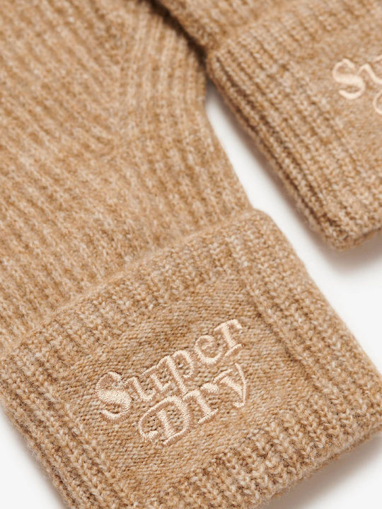 Superdry Unisex Knitted Gloves Beige