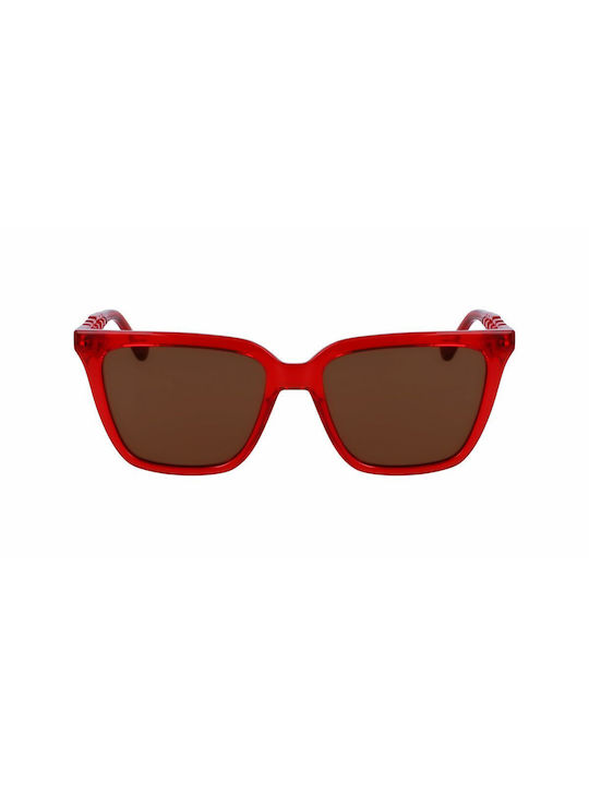 Liu Jo Women's Sunglasses with Red Plastic Frame and Brown Lens LJ780S-600