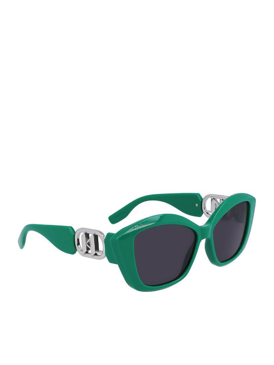 Karl Lagerfeld Women's Sunglasses with Green Plastic Frame and Gray Lens KL6102S-300