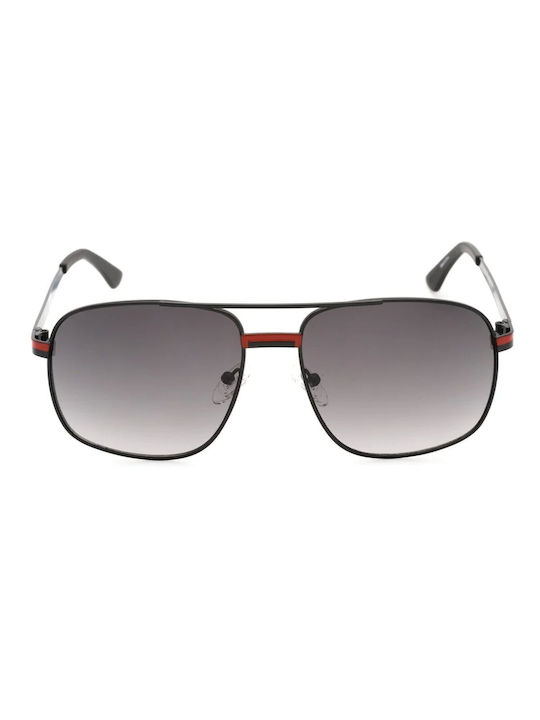 Guess Men's Sunglasses with Black Metal Frame and Gray Gradient Lens GF0238 02B