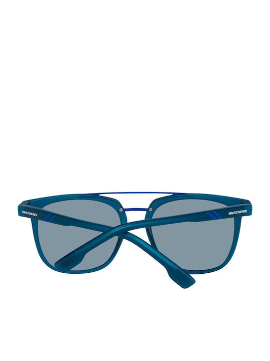 Skechers Men's Sunglasses with Navy Blue Frame and Silver Mirror Lens SE6133 91D