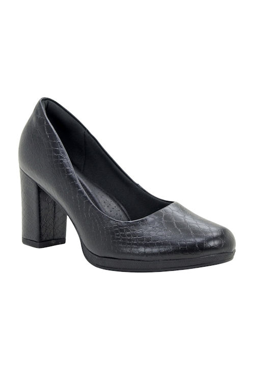 Piccadilly Anatomic Synthetic Leather Black Heels