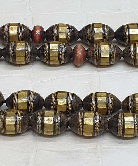 Roloi Komboloi Ebony Worry Beads with 33 Beads Multicolour 45cm