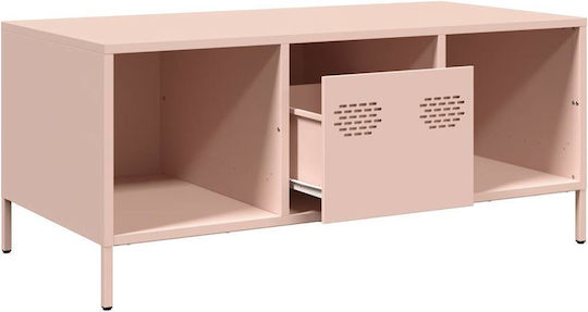 Rechteckiger Zentraler Kaffeetisch Aus Metall Rosa M101.5xL50xH43.5cm