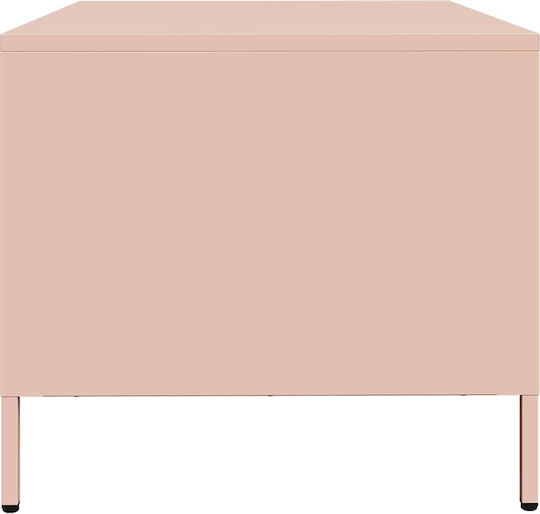 Masă Laterală Rectangulară Metalică Roz L68,5xL50xÎ43,5cm