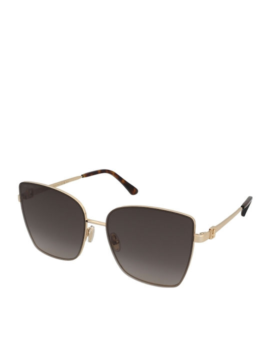 Jimmy Choo Women's Sunglasses with Brown Tartaruga Metal Frame and Brown Gradient Lens