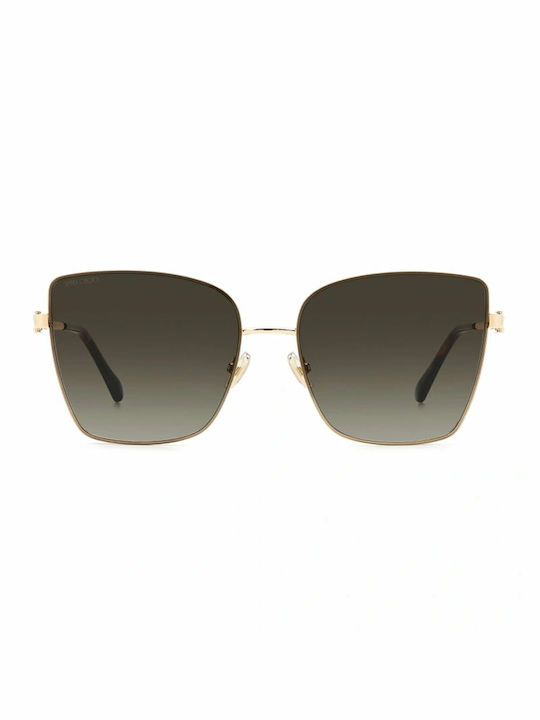 Jimmy Choo Women's Sunglasses with Gold Tartaruga Metal Frame and Brown Gradient Lens