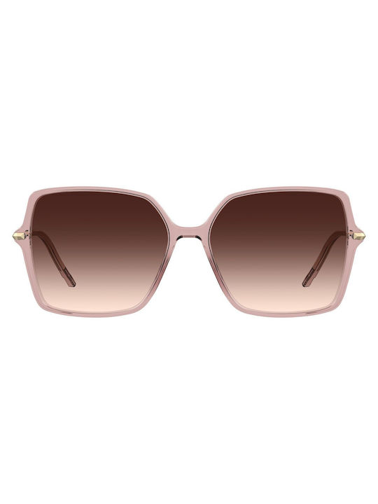 Hugo Boss Women's Sunglasses with Pink Frame and Brown Gradient Lens