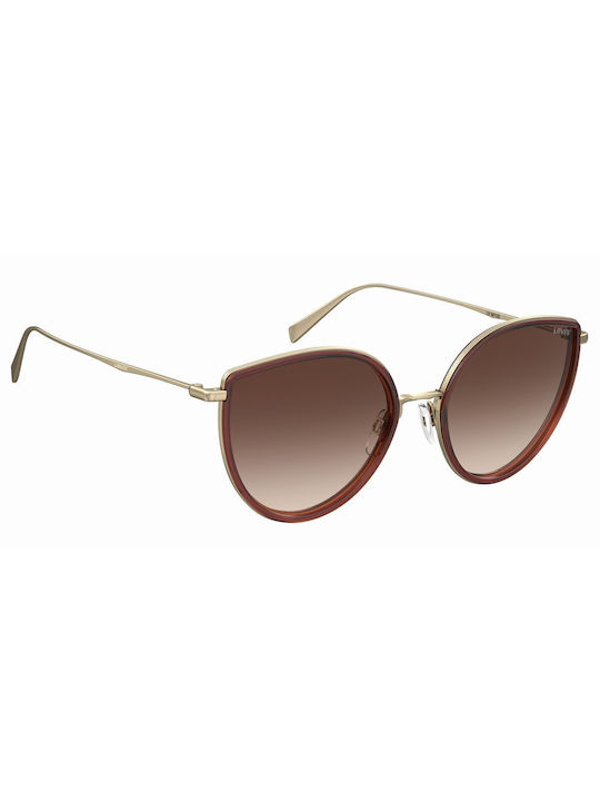 Levi's Women's Sunglasses with Brown Metallic Frame and Brown Lenses