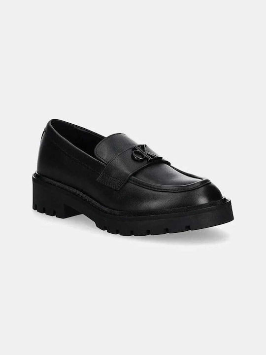 Calvin Klein Leather Women's Moccasins in Black Color