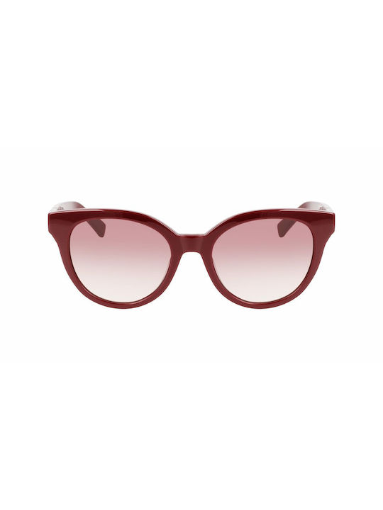 Longchamp Women's Sunglasses with Burgundy Plastic Frame and Burgundy Gradient Lens LO697S 601