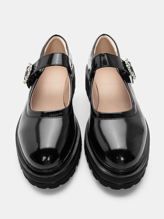 Luigi Damen Ballerinas Spitz zulaufend in Schwarz Farbe