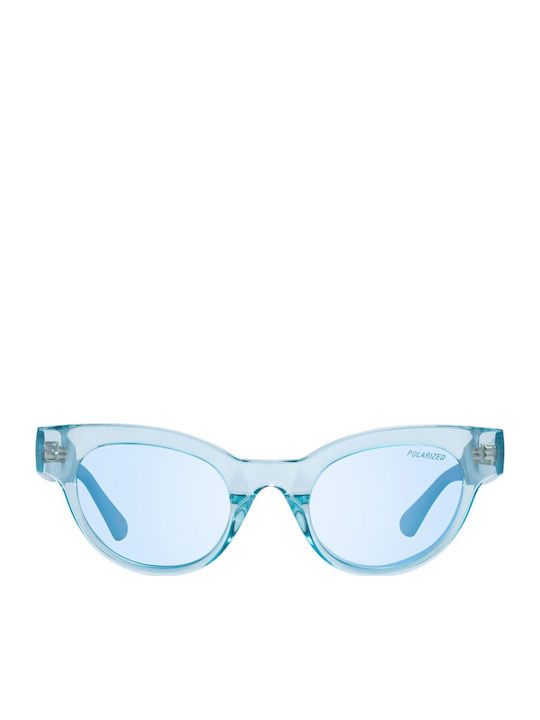 Skechers Women's Sunglasses with Blue Plastic Frame and Light Blue Lens SE6100 90V