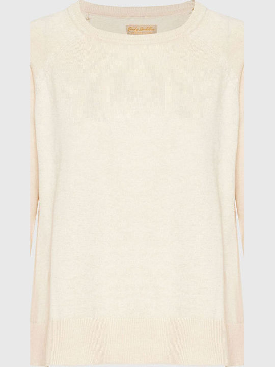 Women's Long Sleeve Sweater Cotton Beige