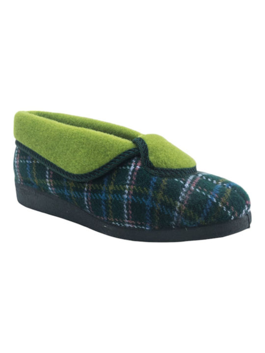 Papavramidis Winter Women's Slippers in Green color