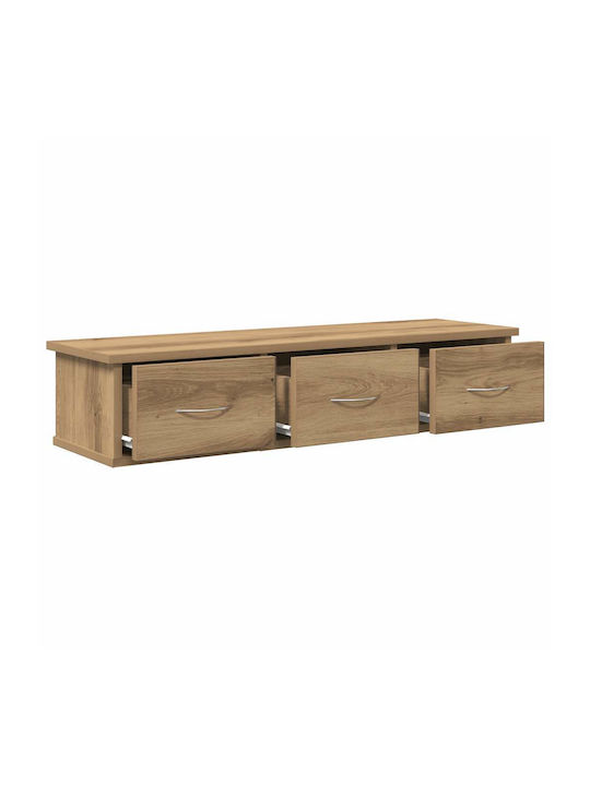Wand Wohnzimmer Schrank aus Spanplatte Artisia Eiche 88x26x18.5cm