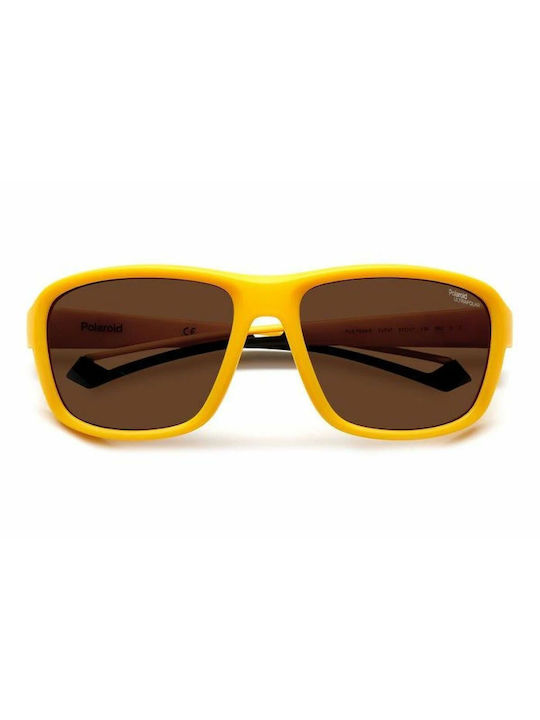 Polaroid Men's Sunglasses with Yellow Plastic Frame and Brown Lens PLD7049/S 2V7/Le