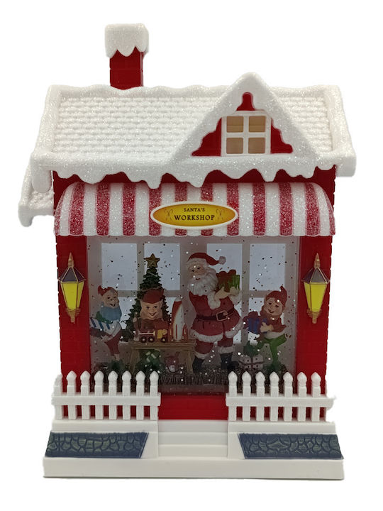 Weihnachts- Beleuchtete Dekorative Darstellung Rot mit Batterie mit Musik und Bewegung 25.5x17.5x9.3cm