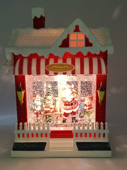 Weihnachts- Beleuchtete Dekorative Darstellung Rot mit Batterie mit Musik und Bewegung 25.5x17.5x9.3cm