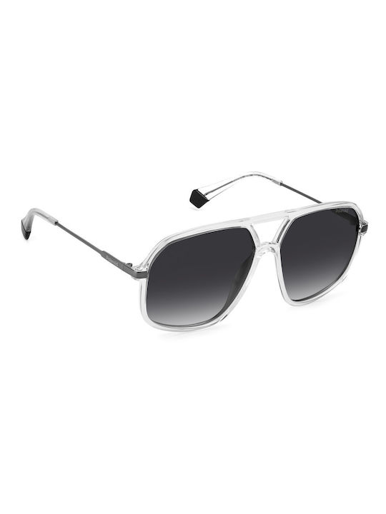 Polaroid Men's Sunglasses with Transparent Frame and Gray Gradient Lens PLD6182/S 900/WJ
