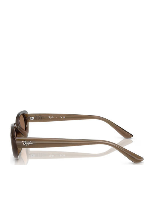 Ray Ban Γυναικεία Γυαλιά Ηλίου με Καφέ Κοκκάλινο Σκελετό και Καφέ Φακό RB4441D 677973